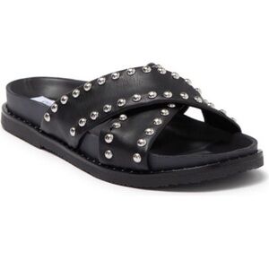 Steve Madden Black Sandals with Silver Studs